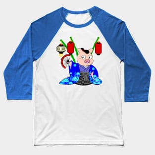 CHERRY BLOSSOM: PIGGY-SAN Baseball T-Shirt